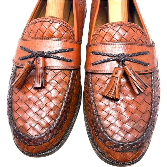 Massimo Emporio Brown Woven Leather Tassel‎ Accent Dress Loafers main image 10